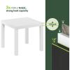 Furinno Classic Side Table, Square Modern End Table with 1.8 Thick Tabletop, Simple Night Stand, Bedside Table, Toolless Assembly, for Living Room, Bedroom, Plain White