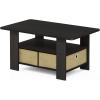 Furinno Coffee Table with Bins and 2 End Tables