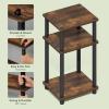 Furinno JUST Night Stand, 3-Tier Turn-N-Tube Nightstand, Toolless Bedside Table, End Table, Side Table with Open Storage, for Bedroom, Closet, Living Room, Amber Pine