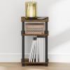 Furinno JUST Night Stand, 3-Tier Turn-N-Tube Nightstand, Toolless Bedside Table, End Table, Side Table with Open Storage, for Bedroom, Closet, Living Room, Amber Pine