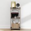 Furinno Romain Nightstand, 2-Tier Tall Night Stand with Open Shelf, Open Frame Bedside Table, End Table, Side Table, Easy Assembly, for Bedroom, Closet, Living Room, French Oak