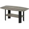 Furinno Simple Design Coffee Table, French Oak Grey/Black & Simple Design End Table, 2-Pack, French Oak Grey/Black