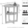 Furinno TIDUR Night Stand, 2-Tier Oval Nightstand with Round Edge Tabletop, Open Shelf Bedside Table, End Table, Side Table, for Bedroom, Closet, Living Room, Columbia Walnut