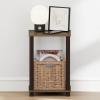 Furinno Turn-N-Tube Night Stand, 2-Tier Open Shelf Design Nightstand, Toolless Square Bedside Table, End Table, Side Table, for Bedroom, Closet, Living Room, Dark Cherry(Walnut/Brown)