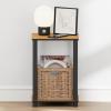 Furinno Turn-N-Tube Night Stand, 2-Tier Open Shelf Design Nightstand, Toolless Square Bedside Table, End Table, Side Table, for Bedroom, Closet, Living Room, Dark Cherry(Light Cherry/Black)