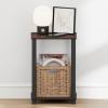 Furinno Turn-N-Tube Night Stand, 2-Tier Open Shelf Design Nightstand, Toolless Square Bedside Table, End Table, Side Table, for Bedroom, Closet, Living Room, Dark Cherry(Dark Cherry/Black)