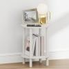 Furinno Turn-N-Tube Night Stand, 2-Tier Round Small Nightstand, Toolless Assembly Narrow End Table with Open Shelf, Side Table, Bedside Table, for Bedroom, Closet, Living Room, Amber Pine(White/White)