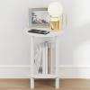 Furinno Turn-N-Tube Night Stand, 2-Tier Round Small Nightstand, Toolless Assembly Narrow End Table with Open Shelf, Side Table, Bedside Table, for Bedroom, Closet, Living Room, Amber Pine(White/White)