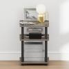 Furinno Turn-N-Tube Night Stand, 3-Tier Nightstand, Open Shelves Bedside Table, Side Table, End Table, Easy Assembly, for Bedroom, Closet, Living Room, French Oak(French Oak/Black)