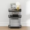 Furinno Turn-N-Tube Night Stand, 3-Tier Nightstand, Open Shelves Bedside Table, Side Table, End Table, Easy Assembly, for Bedroom, Closet, Living Room, French Oak(Espresso/Black)