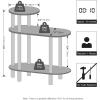 Furinno Turn-N-Tube Night Stand, 3-Tier Oval Sofa Nightstand with Open Shelf, Toolless Assembly Narrow End Table, Side Table, Bedside Table, for Bedroom, Closet, Living Room, Amber Pine