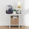 Furinno Turn-N-Tube Night Stand, 3-Tier Oval Sofa Nightstand with Open Shelf, Toolless Assembly Narrow End Table, Side Table, Bedside Table, for Bedroom, Closet, Living Room, White