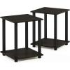Furinno Turn-N-Tube No Tools Entertainment TV Stands, Dark Brown/Black & Simplistic End Table, Espresso/Black
