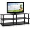 Furinno Turn-S-Tube 3-Tier TV Stand and End Tables Set (Espresso/Black)