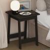Furinno Beginning Night Stand, Square Nightstand, Wood Bedside Table with H-Legs, Side Table, End Table, Easy Assembly, for Bedroom, Closet, Living Room, Espresso(Espresso)