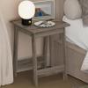 Furinno Beginning Night Stand, Square Nightstand, Wood Bedside Table with H-Legs, Side Table, End Table, Easy Assembly, for Bedroom, Closet, Living Room, Espresso(French Oak)