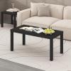 Furinno Classic Coffee Table, Modern Rectangle Coffee Table with 1.8 Inch Thick Tabletop, Side Table for Living Room, Home Office, Classic Black