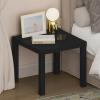 Furinno Classic Night Stand, Square Nightstand with 1.8″ Thick Tabletop, Thick Frame 4-Leg Side Table, End Table, Bedside Table, Toolless Assembly, for Bedroom, Closet, Living Room, Black