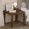 Furinno Classic Night Stand, Square Nightstand with 1.8″ Thick Tabletop, Thick Frame 4-Leg Side Table, End Table, Bedside Table, Toolless Assembly, for Bedroom, Closet, Living Room, Amber Pine