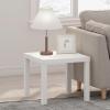 Furinno Classic Side Table, Square Modern End Table with 1.8 Thick Tabletop, Simple Night Stand, Bedside Table, Toolless Assembly, for Living Room, Bedroom, Plain White