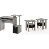 Furinno Econ Computer Desk and End Tables Set (French Oak Grey)