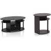 Furinno Oval Coffee Table and End Table Set(Coffee Table + End Table)