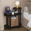 Furinno Turn-N-Tube Night Stand, 3-Tier Oval Sofa Nightstand with Open Shelf, Toolless Assembly Narrow End Table, Side Table, Bedside Table, for Bedroom, Closet, Living Room, Espresso