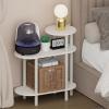 Furinno Turn-N-Tube Night Stand, 3-Tier Oval Sofa Nightstand with Open Shelf, Toolless Assembly Narrow End Table, Side Table, Bedside Table, for Bedroom, Closet, Living Room, White
