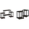 Furinno Turn-N-Tube No Tools Entertainment TV Stands, Dark Brown/Black & Simplistic End Table, Espresso/Black