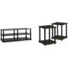 Furinno Turn-S-Tube 3-Tier TV Stand and End Tables Set (Espresso/Black)