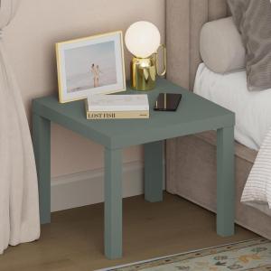 Furinno Classic Night Stand, Square Nightstand with 1.8″ Thick Tabletop, Thick Frame 4-Leg Side Table, End Table, Bedside Table, Toolless Assembly, for Bedroom, Closet, Living Room, Sage Green