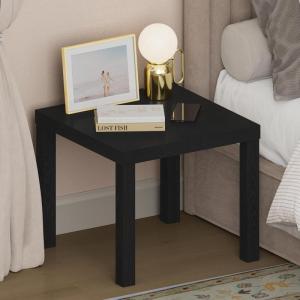 Furinno Classic Night Stand, Square Nightstand with 1.8″ Thick Tabletop, Thick Frame 4-Leg Side Table, End Table, Bedside Table, Toolless Assembly, for Bedroom, Closet, Living Room, Black