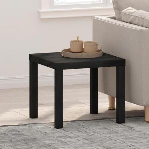 Furinno Classic Side Table, Square Modern End Table with 1.8 Thick Tabletop, Simple Night Stand, Bedside Table, Toolless Assembly, for Living Room, Bedroom, Classic Black