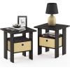 Furinno Andrey End Table Set with Coffee Table and Bins