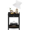 Furinno Classic Side Table with Drawer, 1 Pack, Rustic Oak(Americano)
