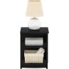 Furinno Classic Side Table with Drawer, 1 Pack, Rustic Oak(Americano/Black)