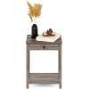 Furinno Classic Side Table with Drawer, 1 Pack, Rustic Oak(Rustic Oak)