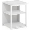 Furinno Classic Side Table with Drawer, 1 Pack, Rustic Oak(Solid White/White)