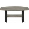 Furinno Coffee Table and End Table Set, French Oak Grey/Black