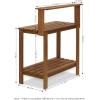Furinno FG17478 Tioman Outdoor Patio Furniture Hardwood Potting Bench, Natural & FG18506 Tioman Hardwood Patio Furniture Outdoor End Table, Natural