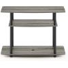 Furinno Turn-N-Tube 3-Tier Entertainment Center and 2-Pack End Tables/Night Stands, Plastic Tubes, French Oak Grey/Black(Frenc Oak/Black)