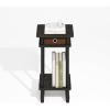 Furinno Turn-N-Tube Side Table, 3-Tier End Table with Storage Bin, Open Shelf Night Stand, Bedside Table, Toolless Assembly, for Living Room, Bedroom, Black Espresso(Black Espresso/Brown)