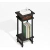 Furinno Turn-N-Tube Side Table, 3-Tier End Table with Storage Bin, Open Shelf Night Stand, Bedside Table, Toolless Assembly, for Living Room, Bedroom, Black Espresso(Black Espresso/Brown)