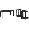Furinno 38.98″ W Classic Coffee Table and 2 Simplistic 15.6″ W End Tables, Black Walnut
