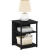 Furinno Classic Side Table with Drawer, 1 Pack, Rustic Oak(Americano/Black)