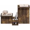 Furinno BOYATE Side Table, Valley Shaped End Table, with Tiered Levels and Magazine Rack, for Living Room, White(Amber Pine)