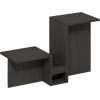 Furinno BOYATE Side Table, Valley Shaped End Table, with Tiered Levels and Magazine Rack, for Living Room, White(Espresso)