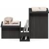 Furinno BOYATE Side Table, Valley Shaped End Table, with Tiered Levels and Magazine Rack, for Living Room, White(Espresso)