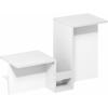 Furinno BOYATE Side Table, Valley Shaped End Table, with Tiered Levels and Magazine Rack, for Living Room, White(White)
