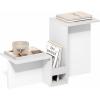 Furinno BOYATE Side Table, Valley Shaped End Table, with Tiered Levels and Magazine Rack, for Living Room, White(White)